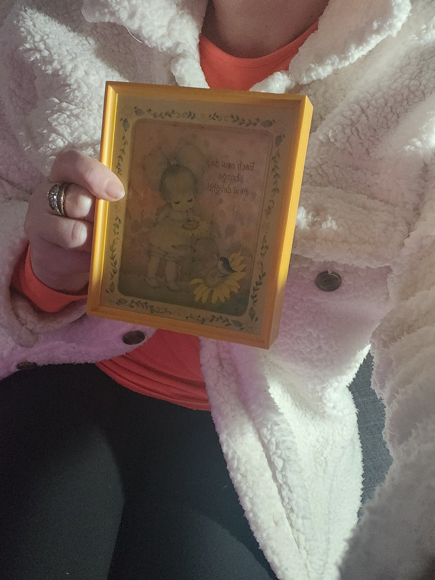 Hallmark Scene-Setter Vintage Wall Shadow Box Yellow Girl and Garden