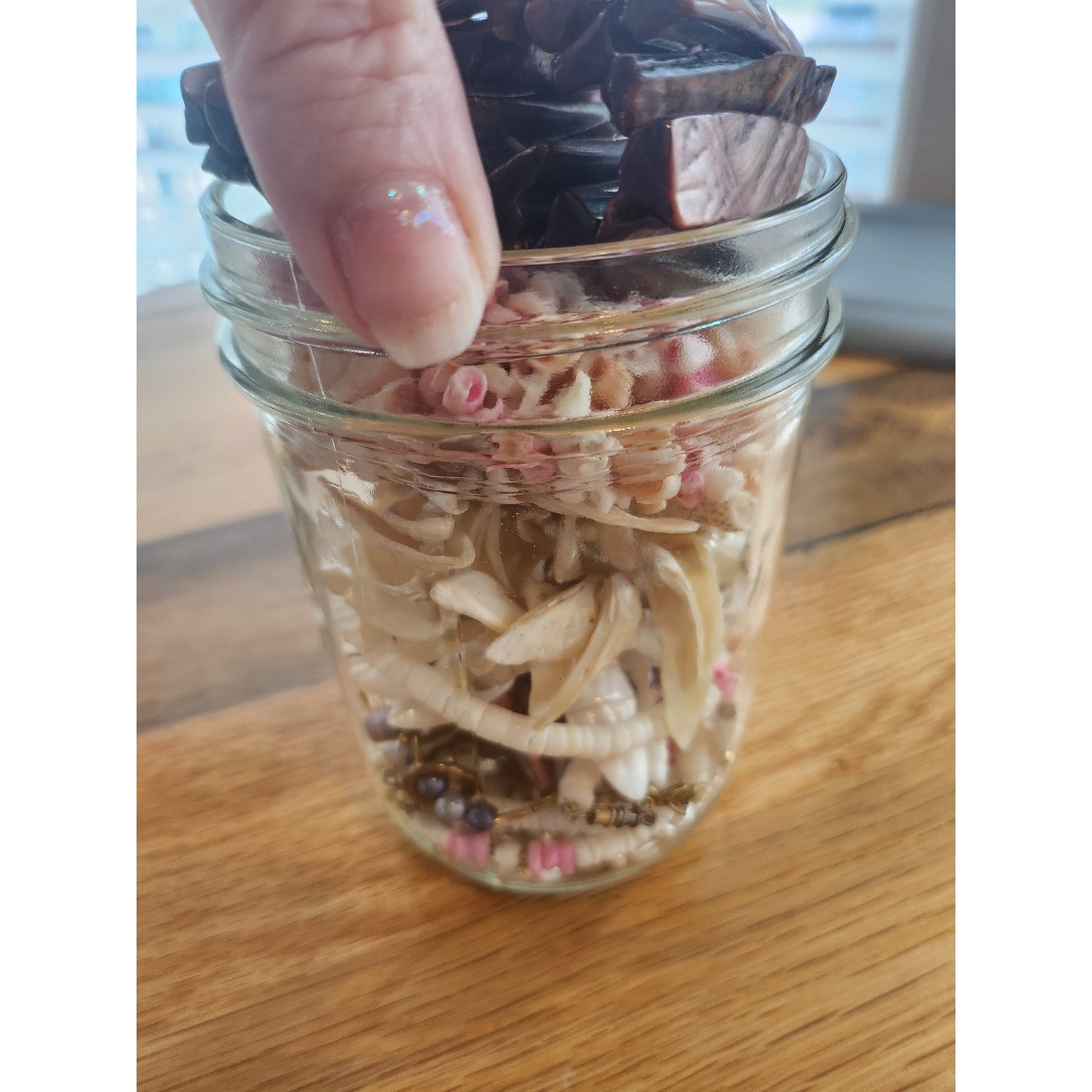 Curated mystery jewelry jar soft Siren of the sea, pink pastel theme