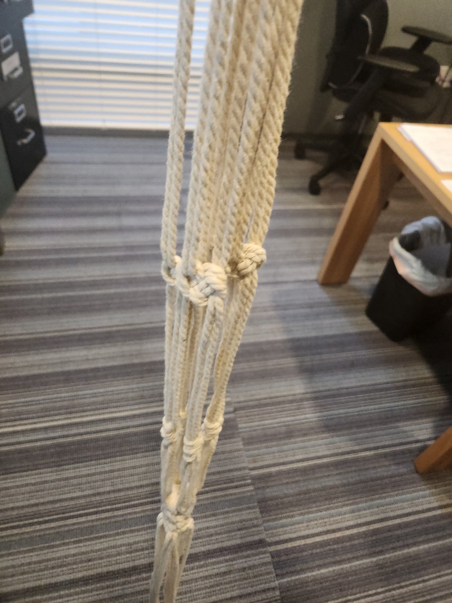 Long Tassel Macrame Knotted Hanging Plant Holder Bone White 961