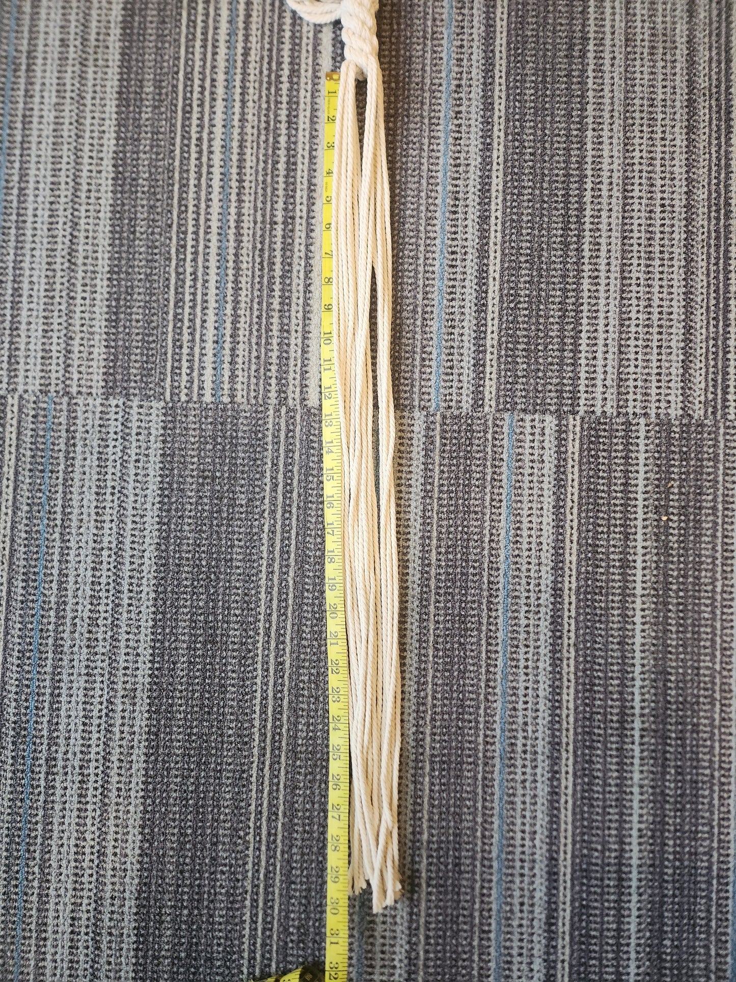 Long Tassel Macrame Knotted Hanging Plant Holder Bone White 961