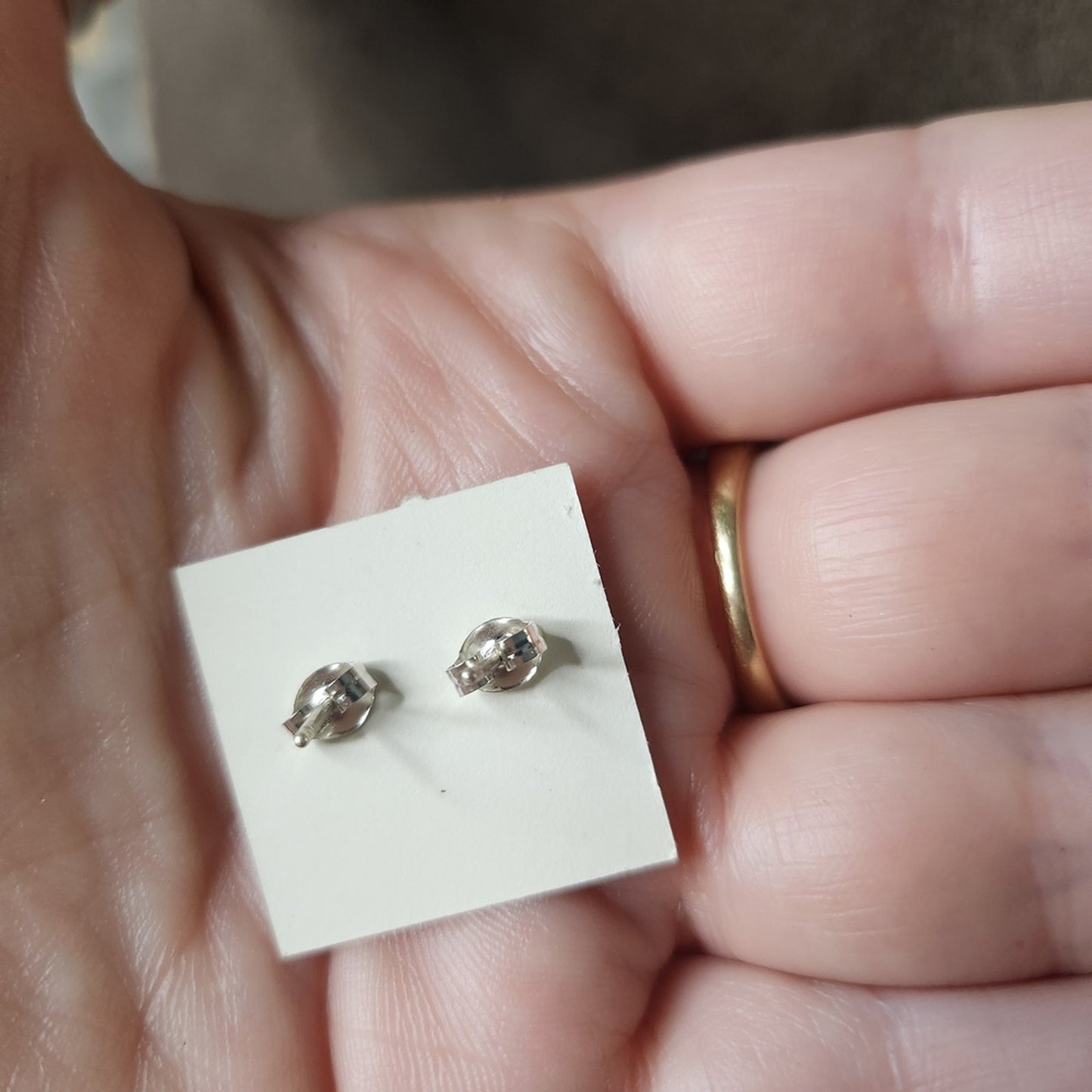 New Zuni Round Turquoise 925 Sterling Silver Stud Earrings Native Handmade