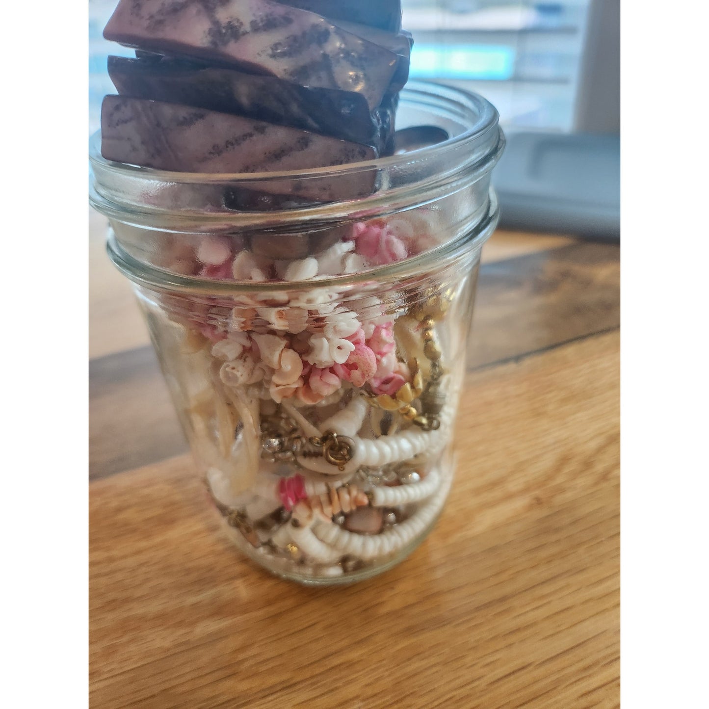 Curated mystery jewelry jar soft Siren of the sea, pink pastel theme