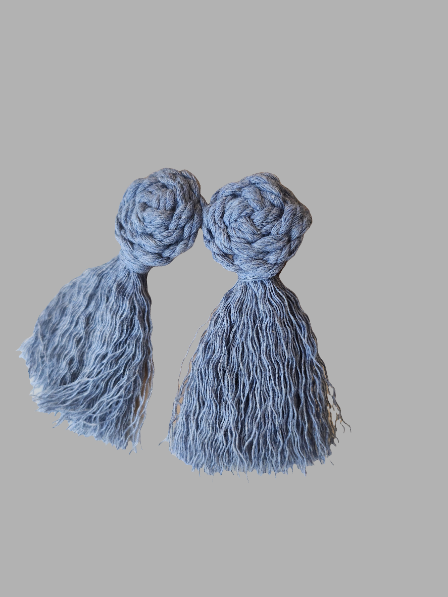 Macrame Pinwheel and Fringe Tassel Soft Statement Earrings