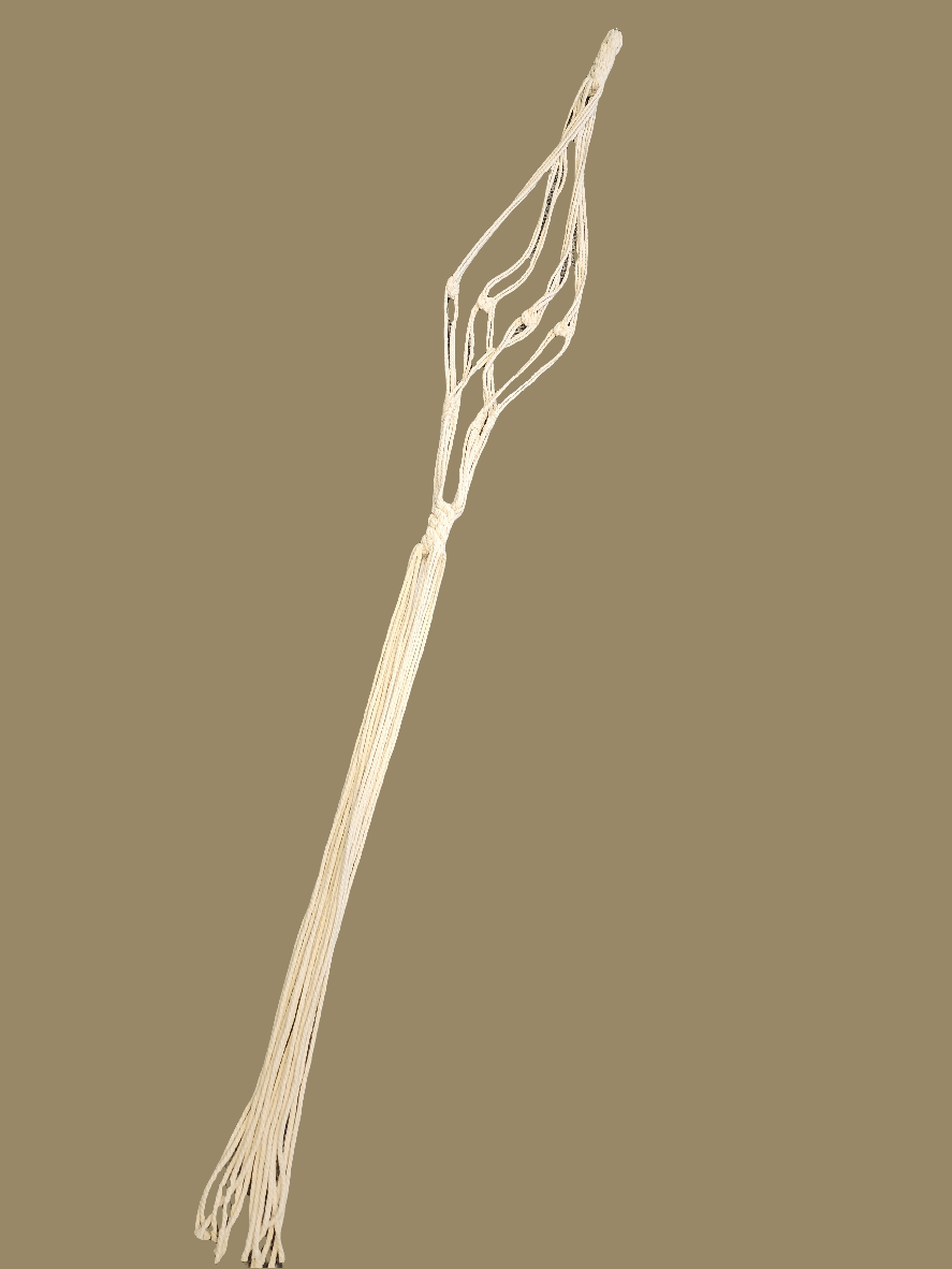 Long Tassel Macrame Knotted Hanging Plant Holder Bone White 961