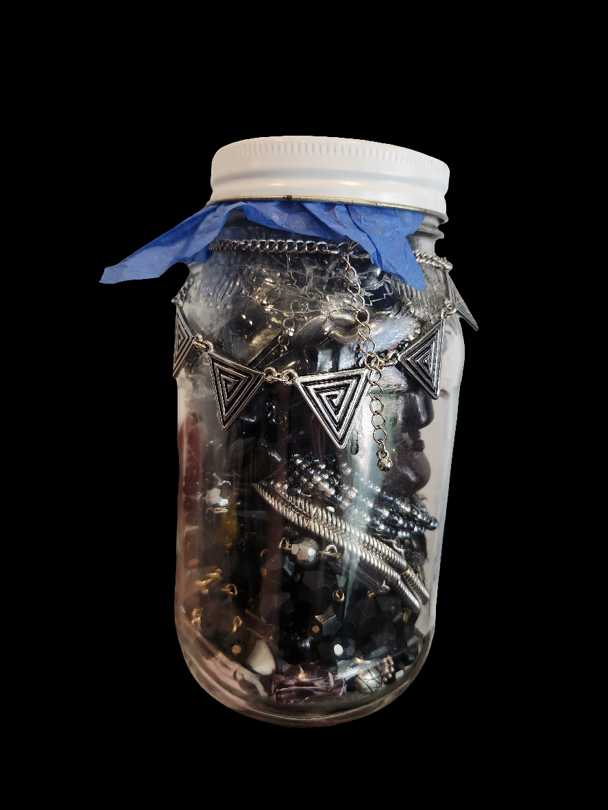 Curated Mystery Jewelry Jar - Midnight Muse Black Sparkly Statement Theme