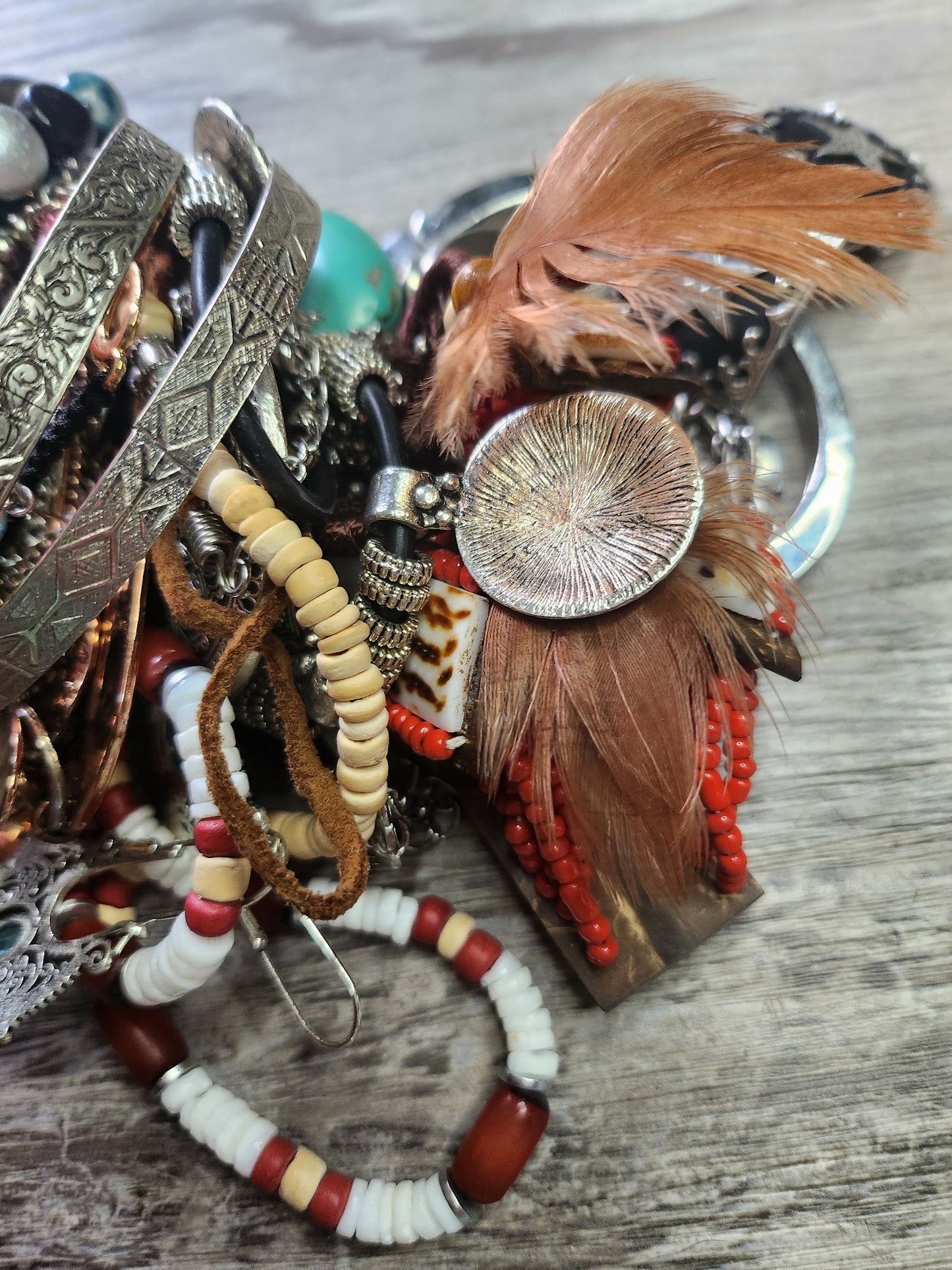 Cowgirl Chic Curated Mystery Jewelry Jar Beaded Western, Boho Charm Lot