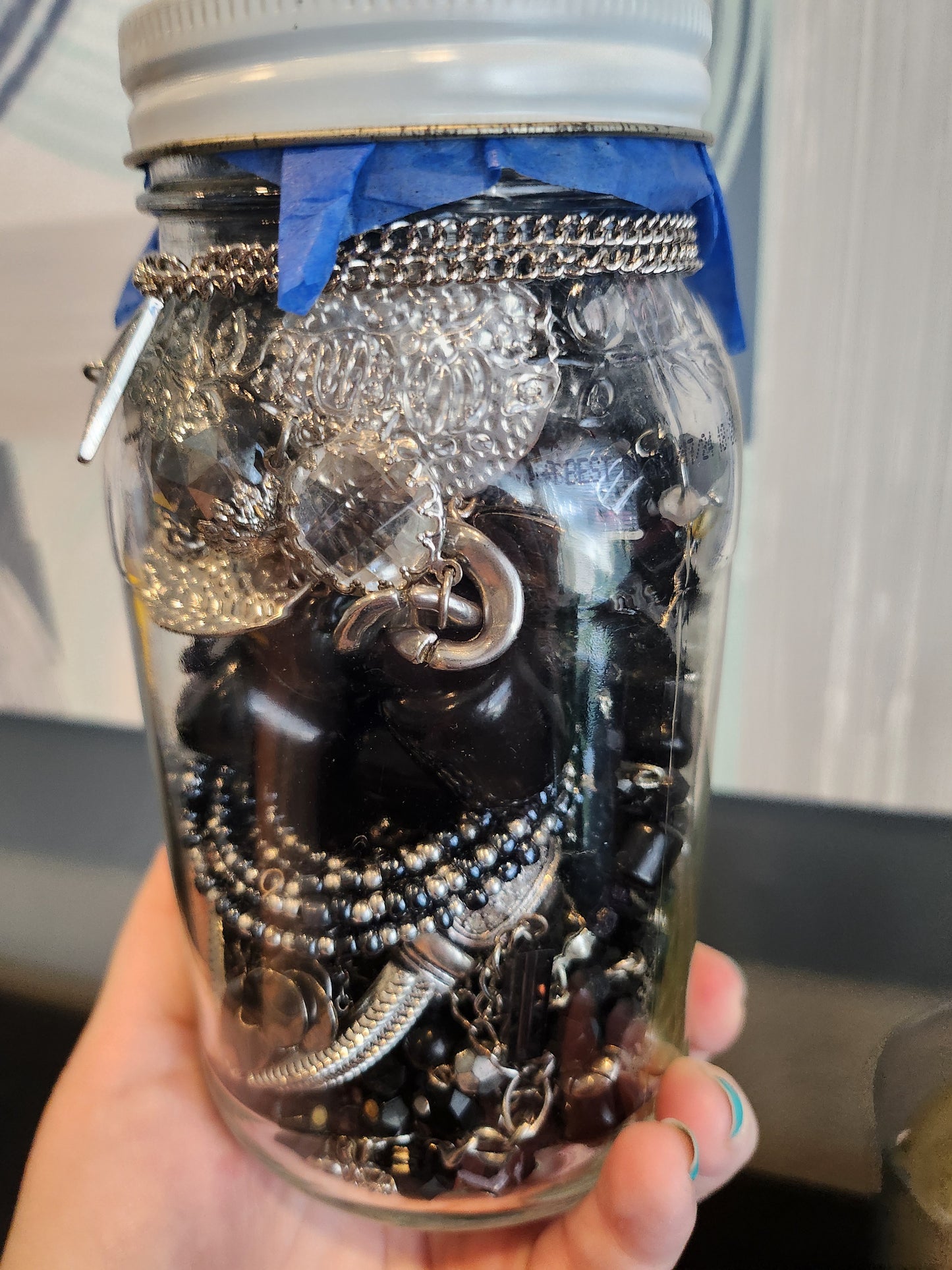 Curated Mystery Jewelry Jar - Midnight Muse Black Sparkly Statement Theme